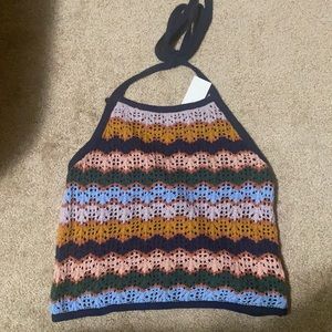 NWT American eagle knit halter crop top